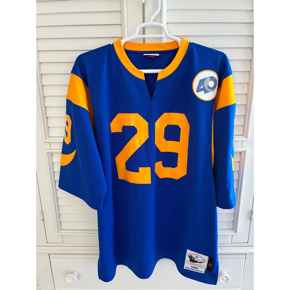 Men's 2XL NWOT Mitchell & Ness LA Rams Eric Dickerson Authentic Throwback Jersey - Picture 1 of 11